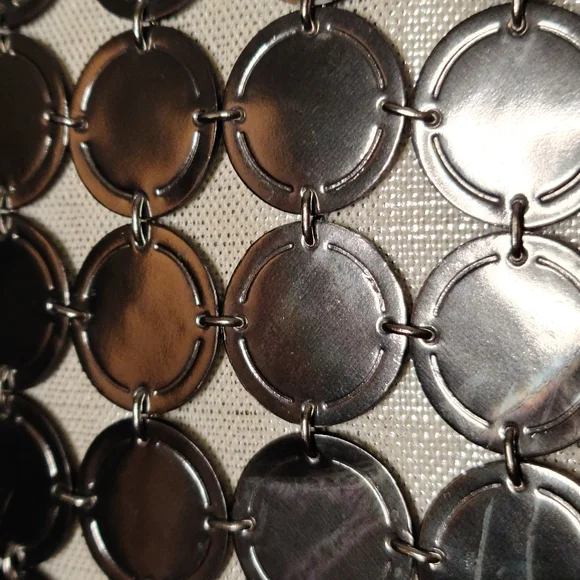 LIMITED EDITION! Coach Bonnie Cashin White & Silver Metallic Medallion Bag 13376 - Picture 2 of 16